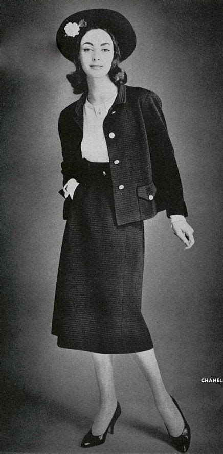 1950s chanel|1950 chanel powersuit.